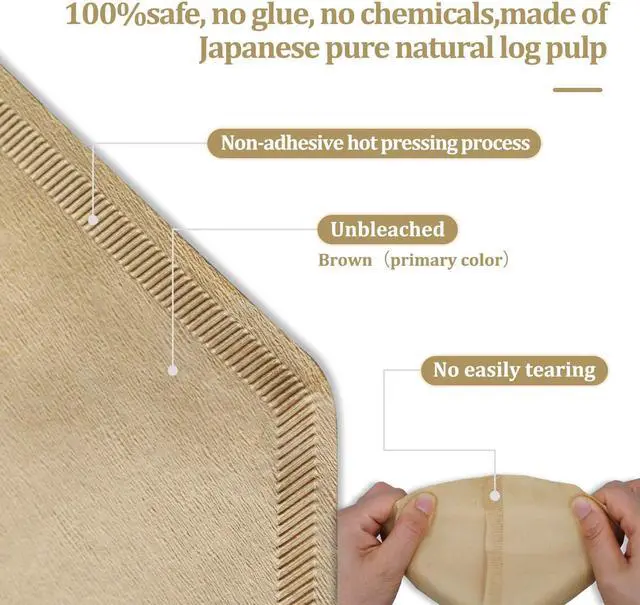 Alt view image 2 of 6 - #4 Cone Coffee Filter 8-12 cup, Unbleached Natural Paper, No Blowout, Disposable for Pour Over and Drip Coffee Maker, 100 Count