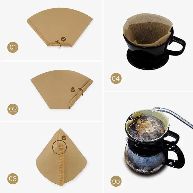 Alt view image 5 of 6 - #4 Cone Coffee Filter 8-12 cup, Unbleached Natural Paper, No Blowout, Disposable for Pour Over and Drip Coffee Maker, 100 Count