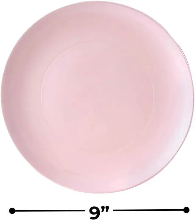 Alt view image 4 of 5 - Silver Spoons Opulence Collection Modern Pink Disposable Plastic Salad Plates - 9" (Pack of 10) - Perfect for Weddings, Parties & Special Events