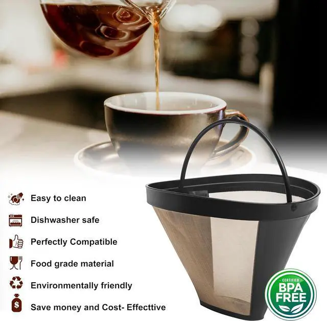 Alt view image 2 of 5 - Reusable #4 Cone Coffee Filter Basket for Cuisinart Coffee Makers Cuisinart Coffee Accessories - 1 Pack Permanent Replacement for Cuisinart Coffee Brewers