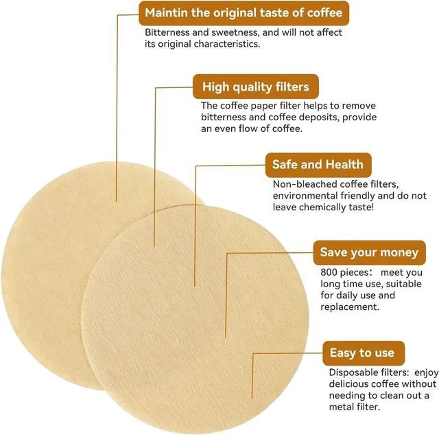 Alt view image 2 of 7 - Replacement Paper Filter Laicky 800 Count Aeropress Coffee Filters 2.5 Inch