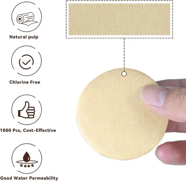 Alt view image 5 of 6 - 1000 Pcs Round Espresso Filter Paper for 58mm Puck Screen, 58mm Portafilter