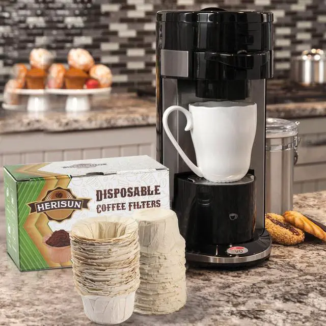 Alt view image 6 of 6 - 100 Count Disposable K Cup Coffee Filters, Coffee Filter Paper for Keurig Brewers Single Serve 1.0 and 2.0, Use with Resusable K Cup Pods (Natural)