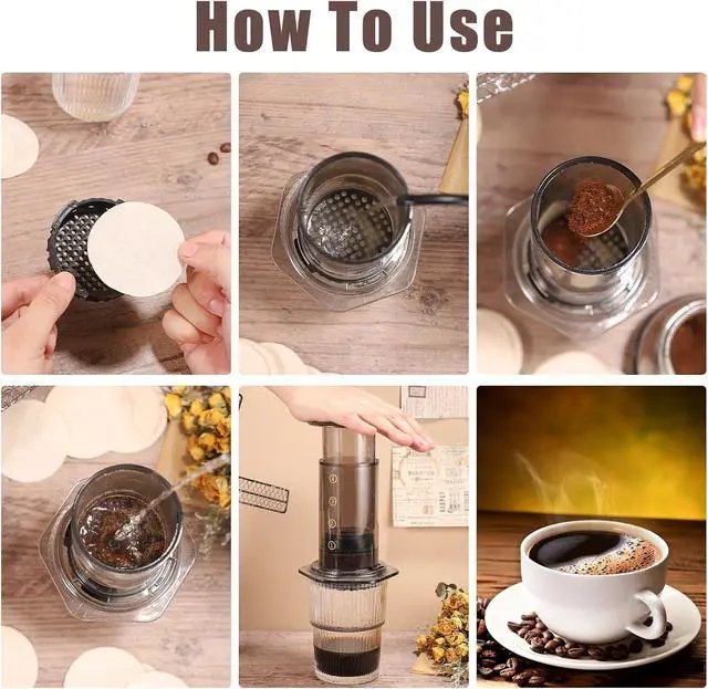 Alt view image 3 of 7 - 600Pcs Unbleached Coffee Filters Compatible with aeropress, 64 mm