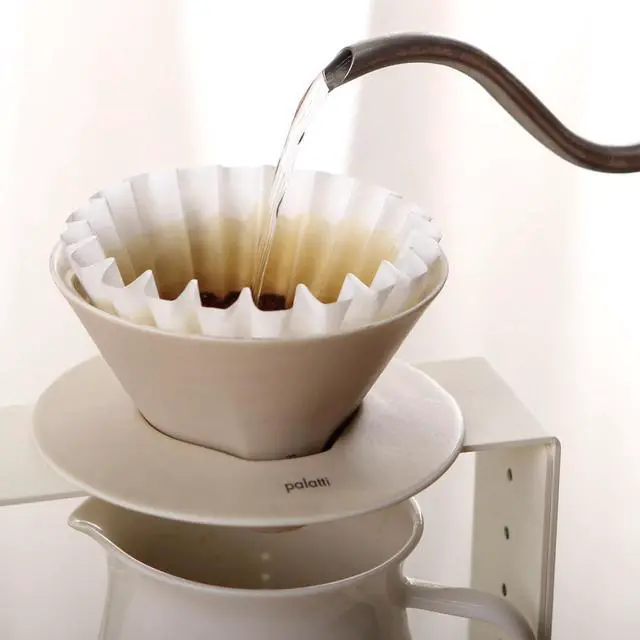 Alt view image 4 of 6 - Palatti 185 Basket Coffee Paper Filters (100 count, 2-4 cups) for Flat Bottom Pour Over Makers and Drippers, with a Paper Box as a Convenient Filter Holder