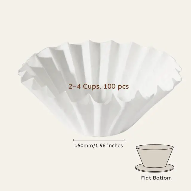 Alt view image 5 of 6 - Palatti 185 Basket Coffee Paper Filters (100 count, 2-4 cups) for Flat Bottom Pour Over Makers and Drippers, with a Paper Box as a Convenient Filter Holder