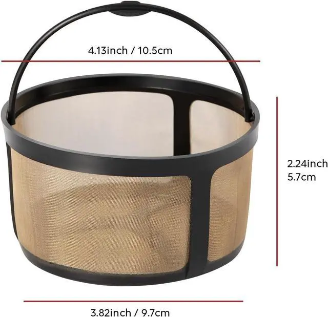 Alt view image 2 of 6 - Reusable Coffee Filter for K-Duo Hot & Iced(Gen 2) K-Duo Essentials and Brewers 8-12 Cup Coffee Makers Gold Mesh Coffee Filter Basket
