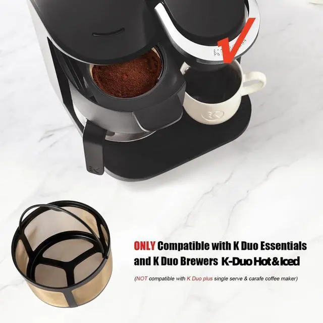 Alt view image 3 of 6 - Reusable Coffee Filter for K-Duo Hot & Iced(Gen 2) K-Duo Essentials and Brewers 8-12 Cup Coffee Makers Gold Mesh Coffee Filter Basket