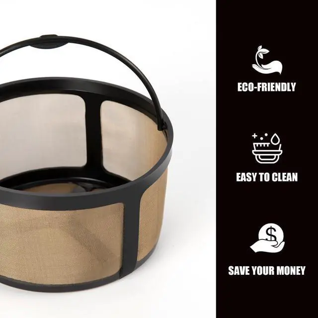 Alt view image 4 of 6 - Reusable Coffee Filter for K-Duo Hot & Iced(Gen 2) K-Duo Essentials and Brewers 8-12 Cup Coffee Makers Gold Mesh Coffee Filter Basket