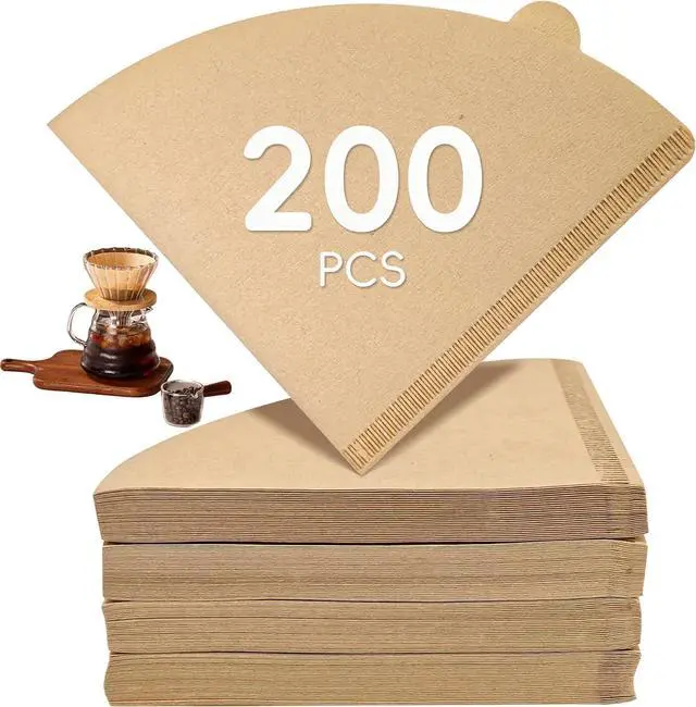 Main image of Gute 200Pcs Cone Coffee Filters 2-4 Cups,Unbleached Brown V02 for Pour Over