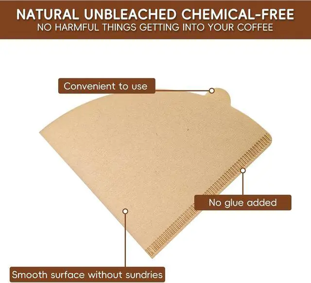 Alt view image 3 of 7 - Gute 200Pcs Cone Coffee Filters 2-4 Cups,Unbleached Brown V02 for Pour Over