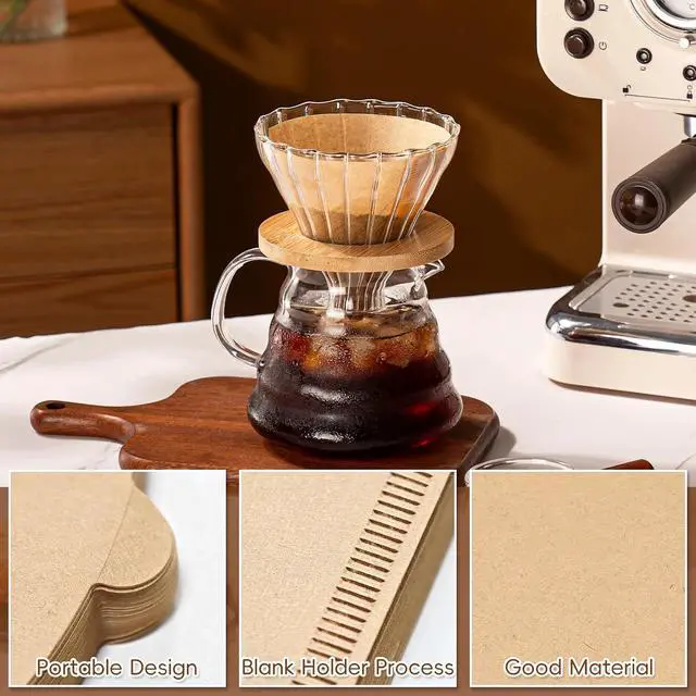 Alt view image 5 of 7 - Gute 200Pcs Cone Coffee Filters 2-4 Cups,Unbleached Brown V02 for Pour Over
