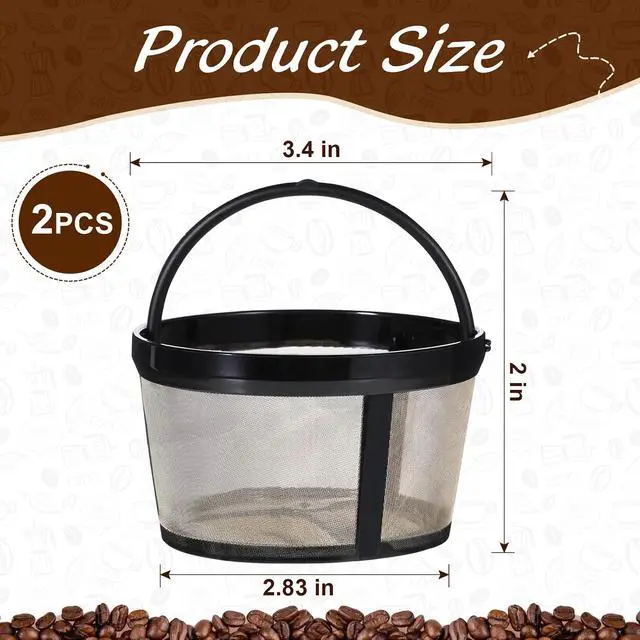 Alt view image 2 of 7 - 4-5 Cup Coffee Filters, 2Pcs, Nylon Mesh