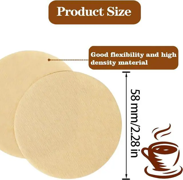Alt view image 2 of 7 - 800 Count Espresso Coffee Filters, 58 mm Unbleached Round Coffee Paper Filter for Espresso Machine, Disposable Coffee Filter Compatible with Espresso Coffee Maker