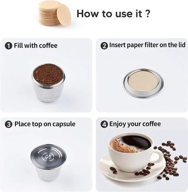 Alt view image 3 of 7 - 800 Count Espresso Coffee Filters, 58 mm Unbleached Round Coffee Paper Filter for Espresso Machine, Disposable Coffee Filter Compatible with Espresso Coffee Maker
