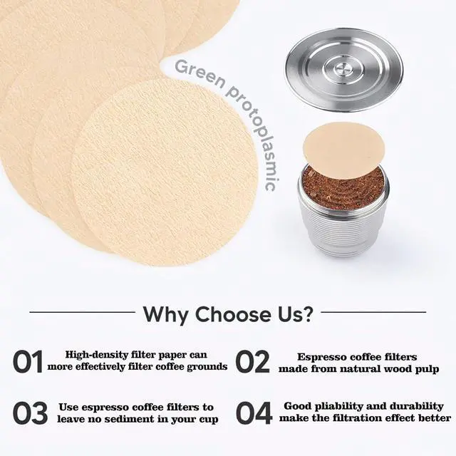 Alt view image 4 of 7 - 800 Count Espresso Coffee Filters, 58 mm Unbleached Round Coffee Paper Filter for Espresso Machine, Disposable Coffee Filter Compatible with Espresso Coffee Maker