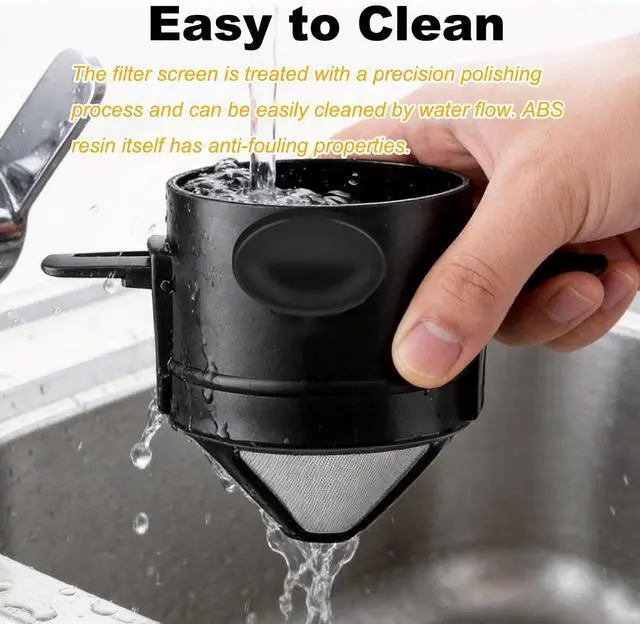 Alt view image 6 of 7 - Pour Over Coffee Maker,Portable Stainless Steel Reusable Coffee Filter, Mini Collapsible Paperless Single Serve 1 Cup Coffee Dripper Cup Easy To Clean For Travel Camping