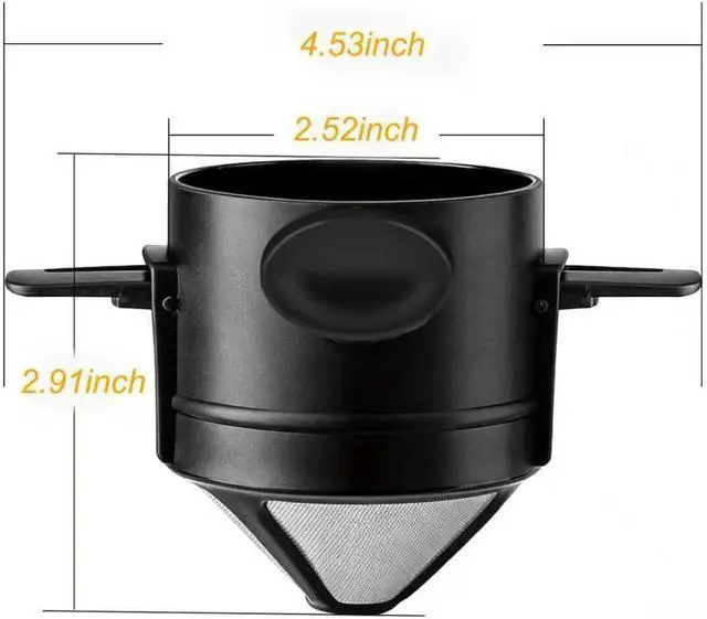 Alt view image 7 of 7 - Pour Over Coffee Maker,Portable Stainless Steel Reusable Coffee Filter, Mini Collapsible Paperless Single Serve 1 Cup Coffee Dripper Cup Easy To Clean For Travel Camping
