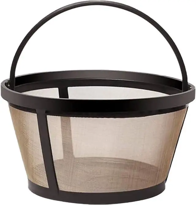 Main image of 4-5 Cup Reusable Filter Basket With Solid Bottom Fits MrCoffee, Cuisinart, Black & Decker, Hamilton Beach Coffee Makers, Stainless Steel Coffee Makers - BPA-Free Permanent Replacement - 1-Pack