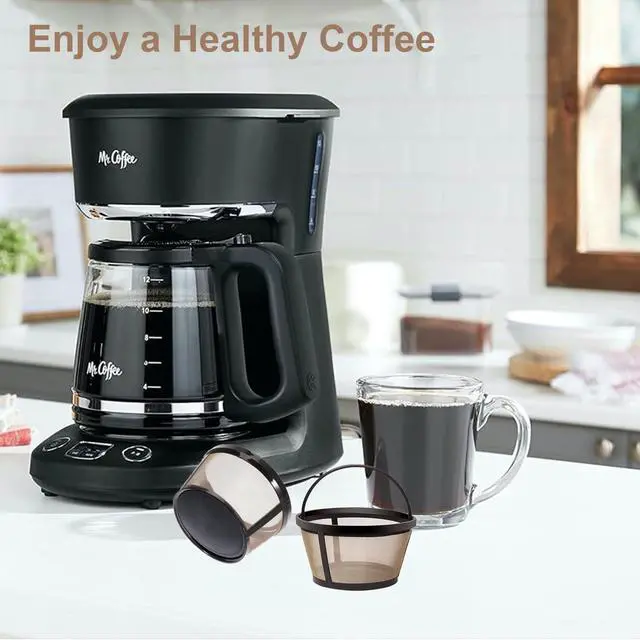 Alt view image 3 of 6 - 4-5 Cup Reusable Filter Basket With Solid Bottom Fits MrCoffee, Cuisinart, Black & Decker, Hamilton Beach Coffee Makers, Stainless Steel Coffee Makers - BPA-Free Permanent Replacement - 1-Pack