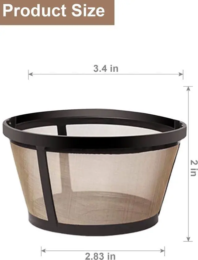 Alt view image 4 of 6 - 4-5 Cup Reusable Filter Basket With Solid Bottom Fits MrCoffee, Cuisinart, Black & Decker, Hamilton Beach Coffee Makers, Stainless Steel Coffee Makers - BPA-Free Permanent Replacement - 1-Pack