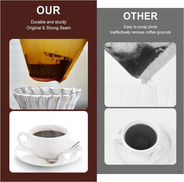 Alt view image 4 of 6 - #4 Cone Coffee Filters,4 Coffee Filters Paper fits for Pour Over and Drip Coffee Maker, 8-12 Cup,Natural Unbleached,Chlorine Free (100)