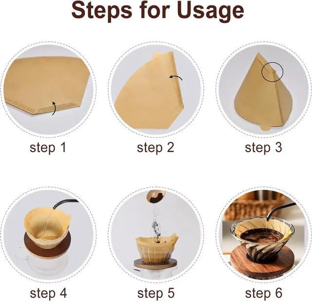 Alt view image 5 of 6 - #4 Cone Coffee Filters,4 Coffee Filters Paper fits for Pour Over and Drip Coffee Maker, 8-12 Cup,Natural Unbleached,Chlorine Free (100)