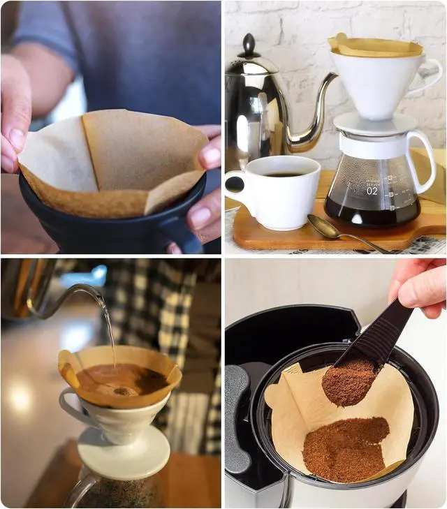 Alt view image 6 of 6 - #4 Cone Coffee Filters,4 Coffee Filters Paper fits for Pour Over and Drip Coffee Maker, 8-12 Cup,Natural Unbleached,Chlorine Free (100)