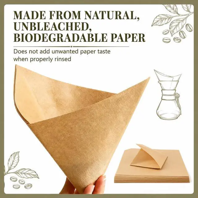 Alt view image 2 of 7 - BYKITCHEN Pour Over Coffee Filters, Natural Unbleached Coffee Filter Paper