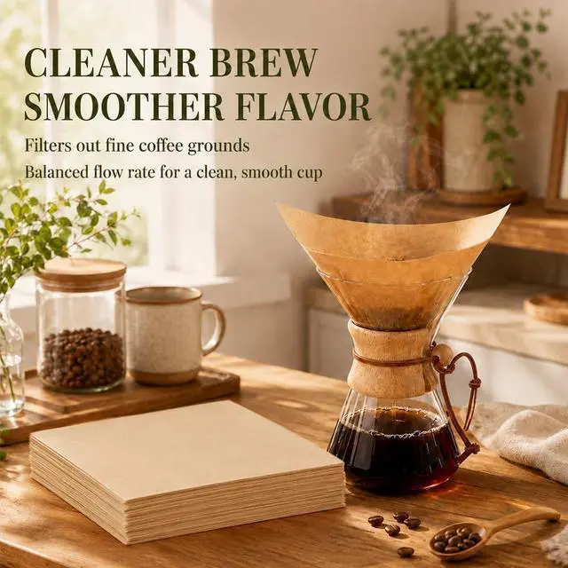 Alt view image 3 of 7 - BYKITCHEN Pour Over Coffee Filters, Natural Unbleached Coffee Filter Paper