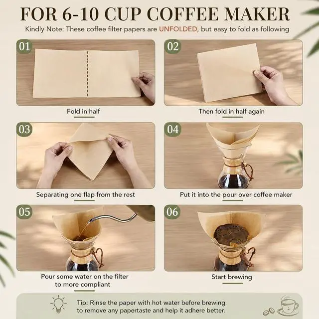 Alt view image 5 of 7 - BYKITCHEN Pour Over Coffee Filters, Natural Unbleached Coffee Filter Paper