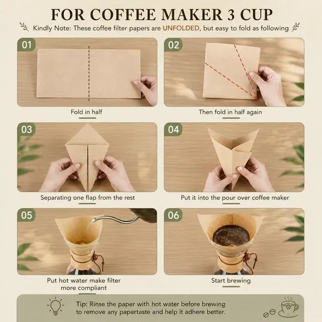 Alt view image 6 of 7 - BYKITCHEN Pour Over Coffee Filters, Natural Unbleached Coffee Filter Paper