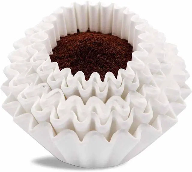 Main image of Coffee Filters 8-12 Cup, 7.875 inch x 3.25 inch, 200 Count Basket Coffee Filters, White Disposable 8 to 12 Cup Coffee Filter Paper