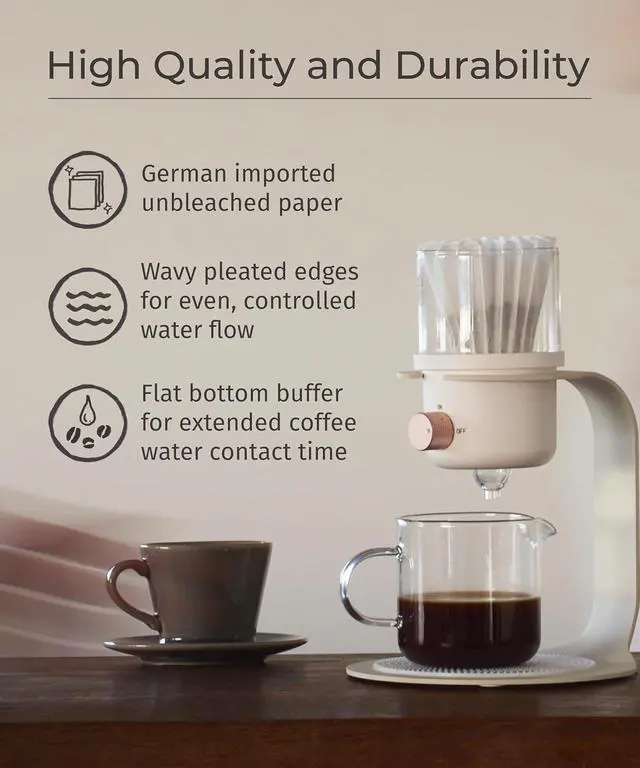 Alt view image 3 of 7 - LSL Premium 50 Paper Basket Coffee Filters 2-4 Cup for Coffee Makers, Pour Over Coffee Filter