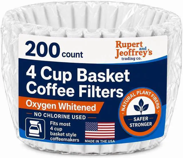Main image of 4 Cup Basket Coffee Filters (200, White)
