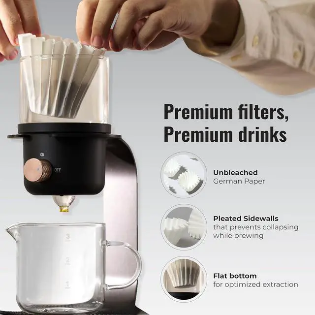 Alt view image 7 of 7 - LSL Premium 50 Paper Basket Coffee Filters 2-4 Cup for Coffee Makers, Pour Over Coffee Filter