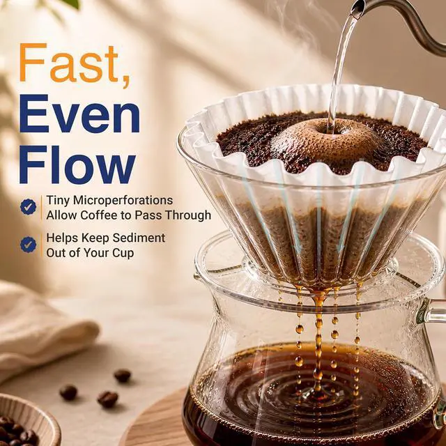 Alt view image 3 of 6 - 4 Cup Basket Coffee Filters (200, White)