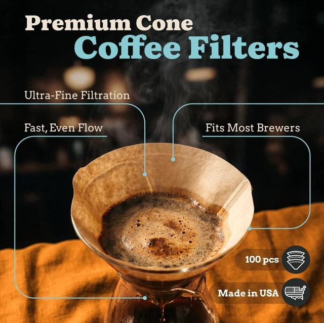 Alt view image 2 of 7 - #4 Cone Coffee Filter (Natural Unbleached, 100)