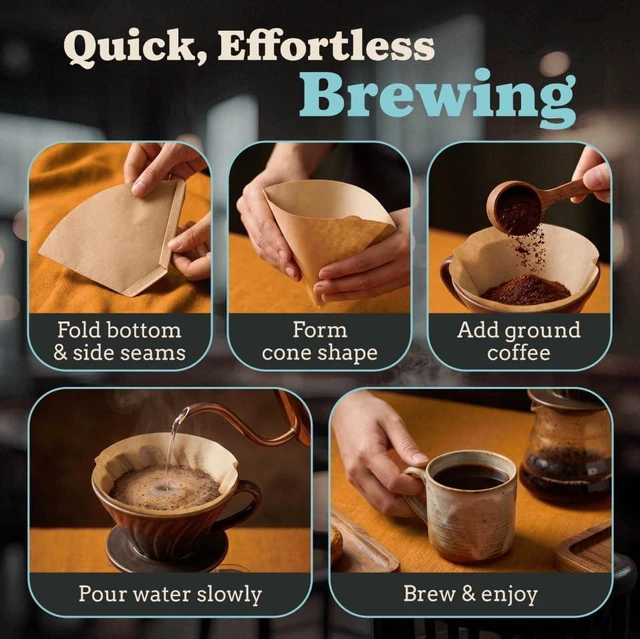 Alt view image 5 of 7 - #4 Cone Coffee Filter (Natural Unbleached, 100)