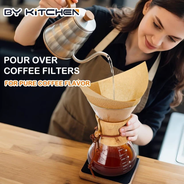 Alt view image 2 of 7 - BYKITCHEN Pre-folded Pour Over Coffee Filters, Natural Coffee Filter Paper
