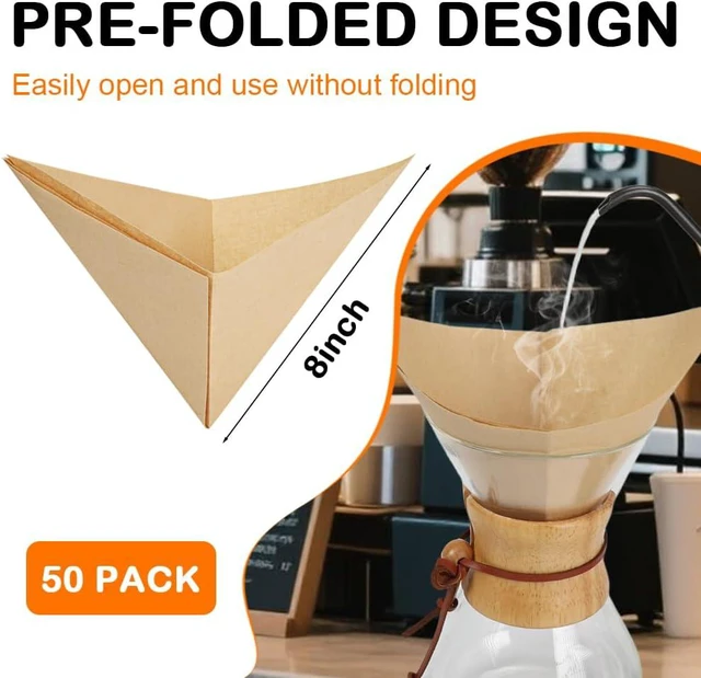 Alt view image 5 of 7 - BYKITCHEN Pre-folded Pour Over Coffee Filters, Natural Coffee Filter Paper