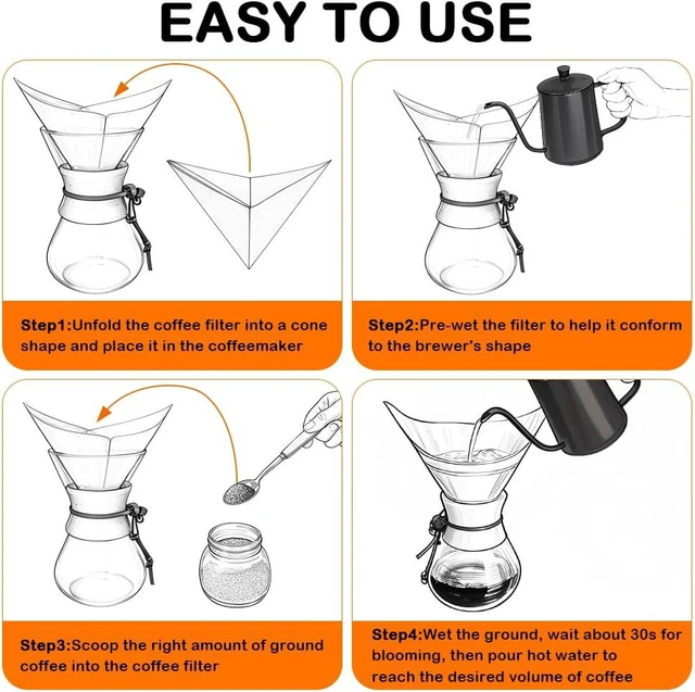 Alt view image 6 of 7 - BYKITCHEN Pre-folded Pour Over Coffee Filters, Natural Coffee Filter Paper