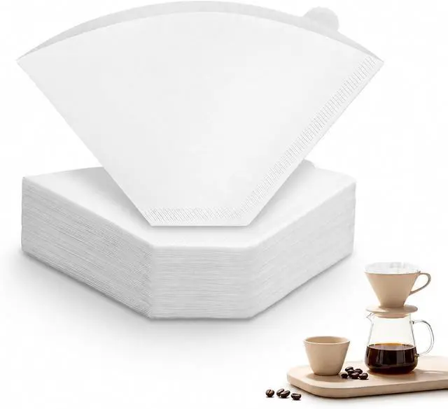 Main image of Coffee Filters #4, 100 Count White Disposable Cone Coffee Filters