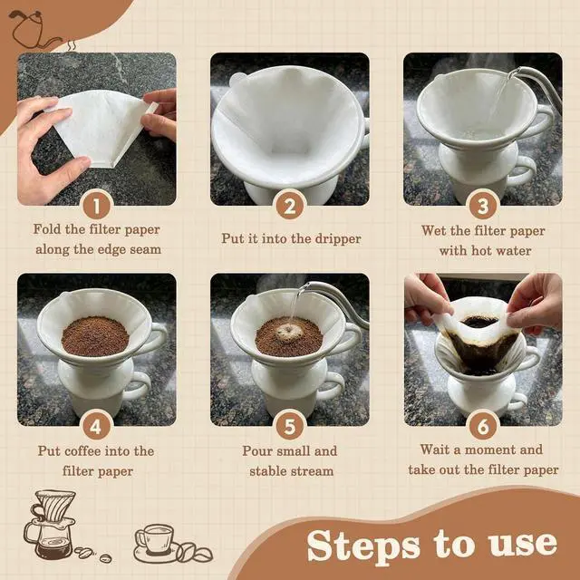 Alt view image 5 of 6 - Coffee Filters #4, 100 Count White Disposable Cone Coffee Filters
