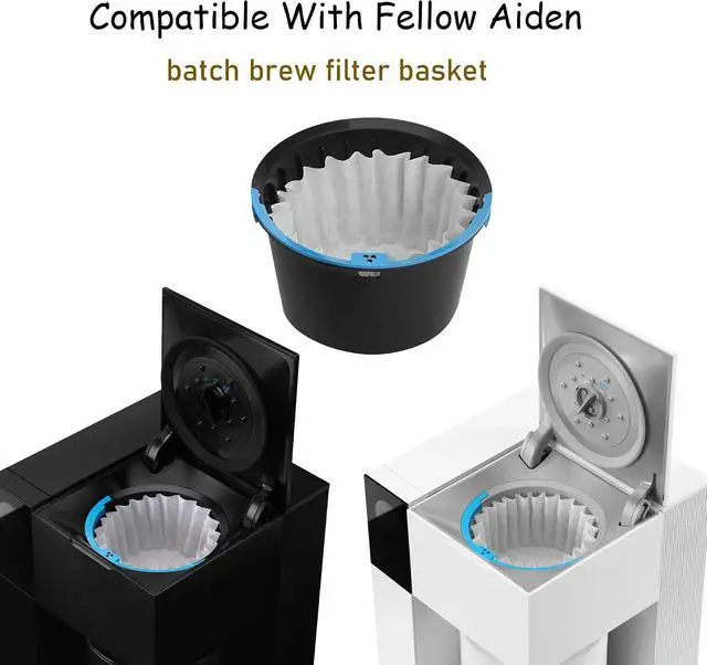 Alt view image 3 of 6 - 100 Count Basket Coffee Filters,Flat Bottm Paper Filter Compatible With Fellow Aiden Coffee Maker,Work With Batch Brew Filter Basket