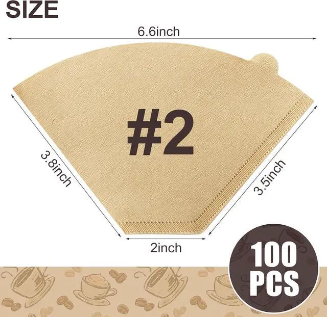 Alt view image 2 of 7 - Coffee Filters #2, 100Pcs Unbleached 2 Cone Filters Paper