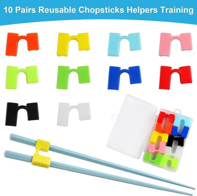 Alt view image 2 of 7 - 10 Pcs Reusable Training Chopsticks Helpers for Beginners