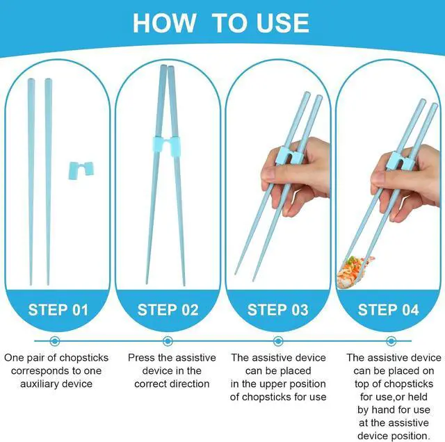 Alt view image 3 of 7 - 10 Pcs Reusable Training Chopsticks Helpers for Beginners