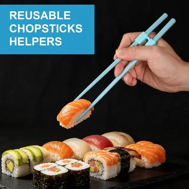 Alt view image 6 of 7 - 10 Pcs Reusable Training Chopsticks Helpers for Beginners
