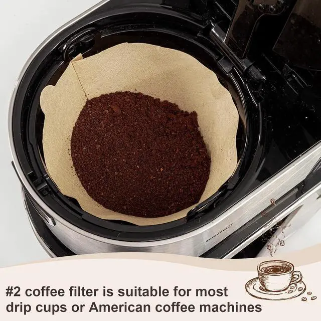 Alt view image 5 of 7 - Coffee Filters #2, 100Pcs Unbleached 2 Cone Filters Paper